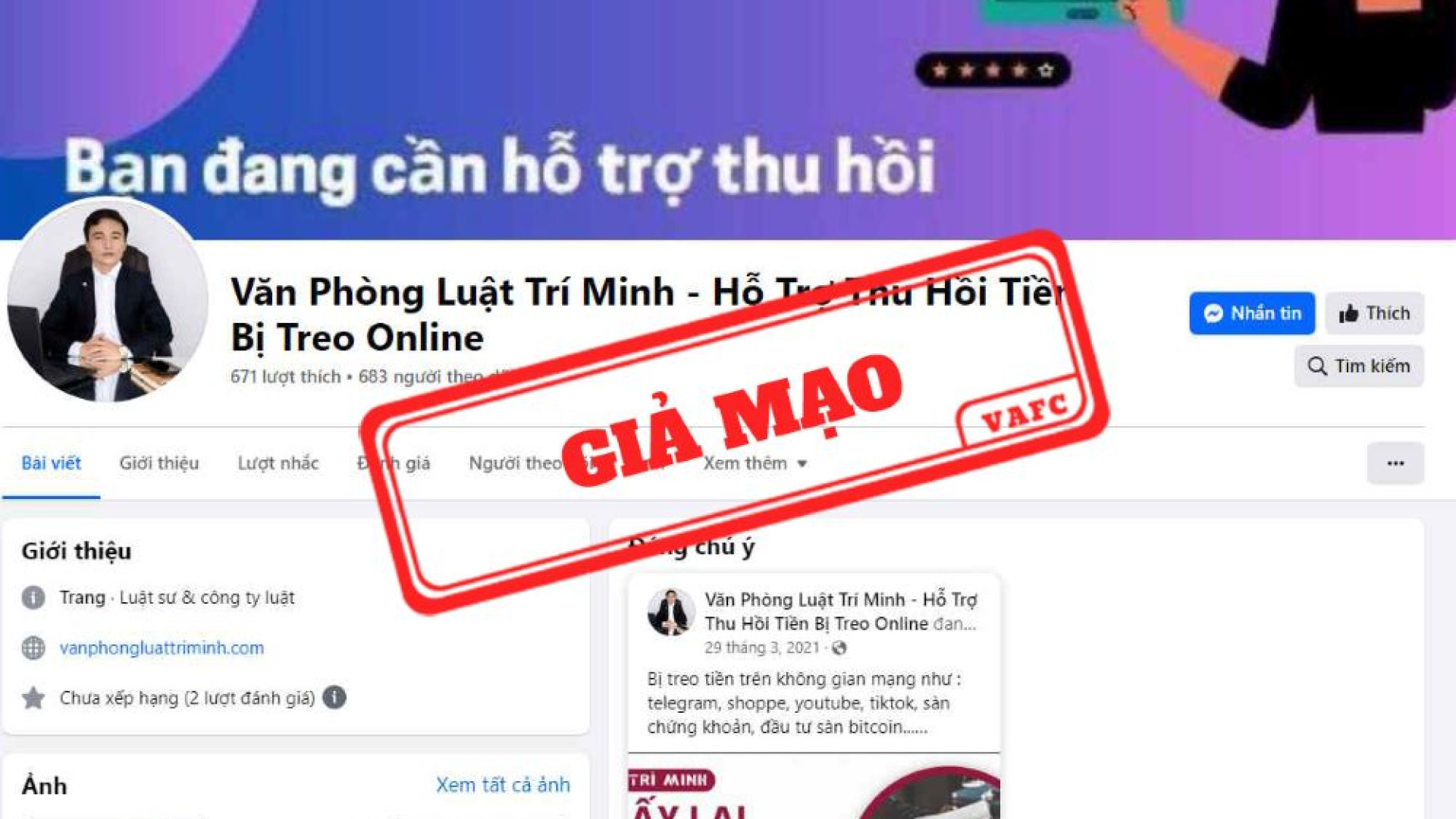 Mạo danh văn phòng luật để lừa đảo