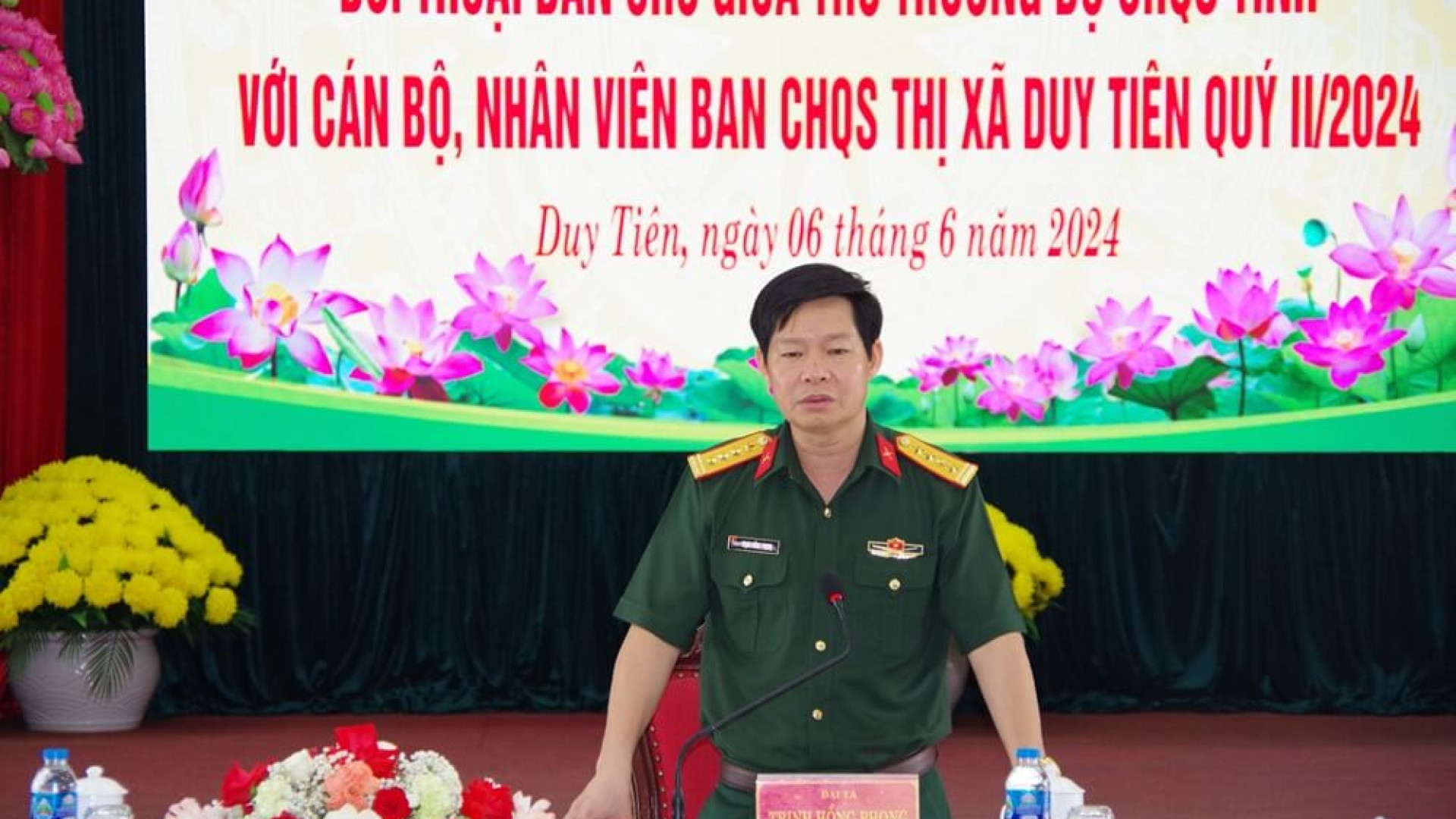 Bộ CHQS tỉnh Hà Nam đối thoại dân chủ với cán bộ, nhân viên Ban CHQS thị xã Duy Tiên