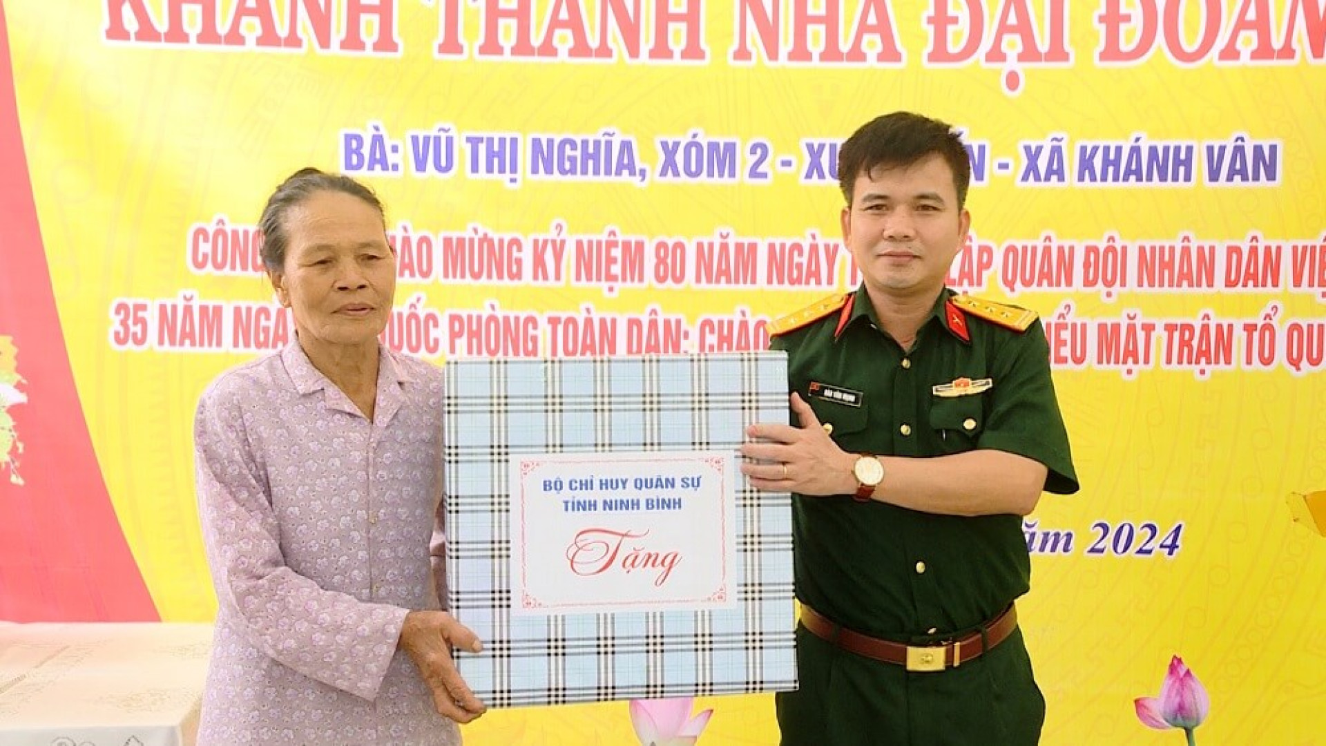 Ban CHQS huyện Yên Khánh phối hợp khánh thành và bàn giao “Nhà Đại đoàn kết”