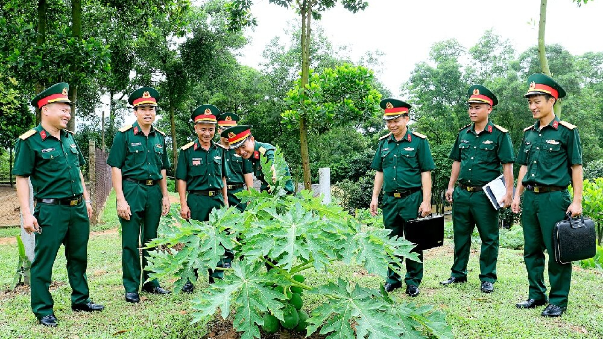 Cục Hậu cần Quân khu kiểm tra đơn vị xây dựng điểm về tăng gia sản xuất và các mặt công tác bảo đảm hậu cần 6 tháng đầu năm 2024