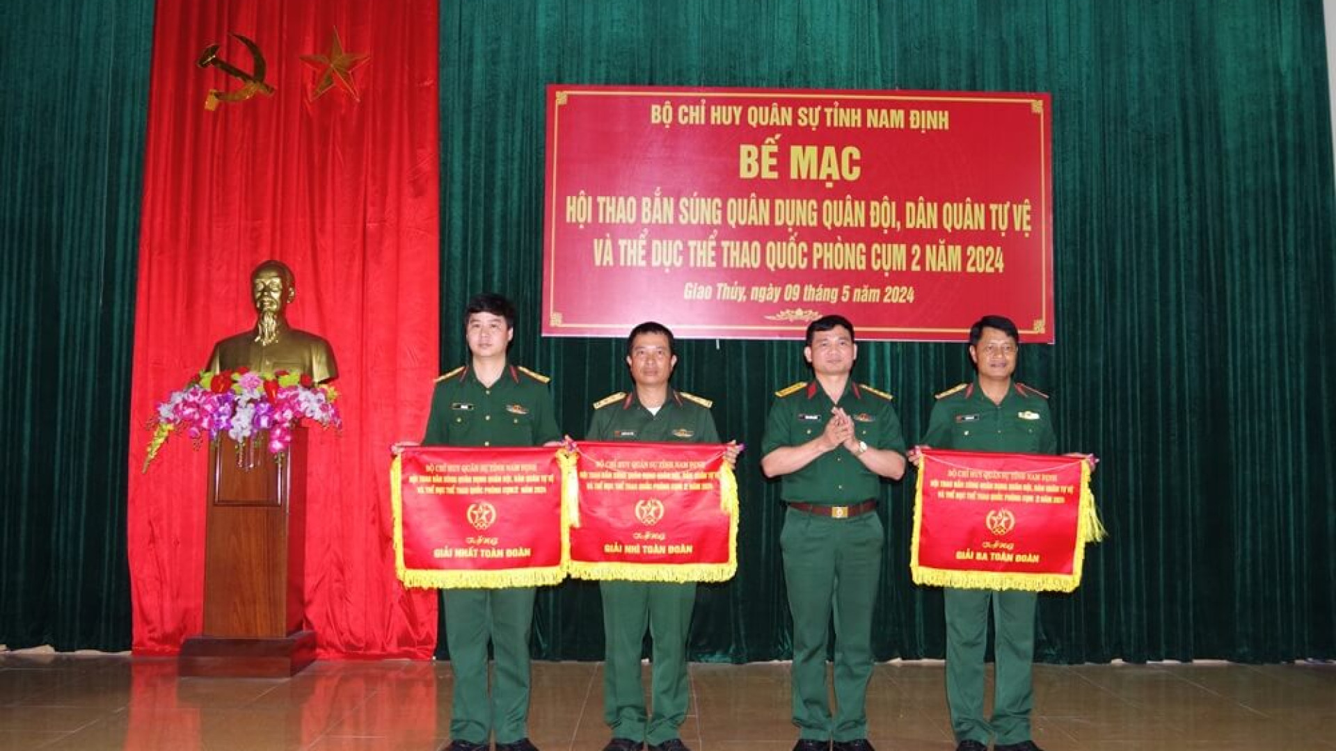 Bộ CHQS tỉnh Nam Định hội thao bắn súng quân dụng và thể dục thể thao quốc phòng năm 2024