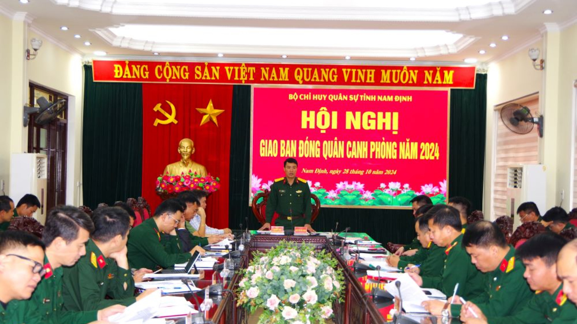 Bộ CHQS tỉnh Nam Định: Giao ban công tác đóng quân canh phòng năm 2024