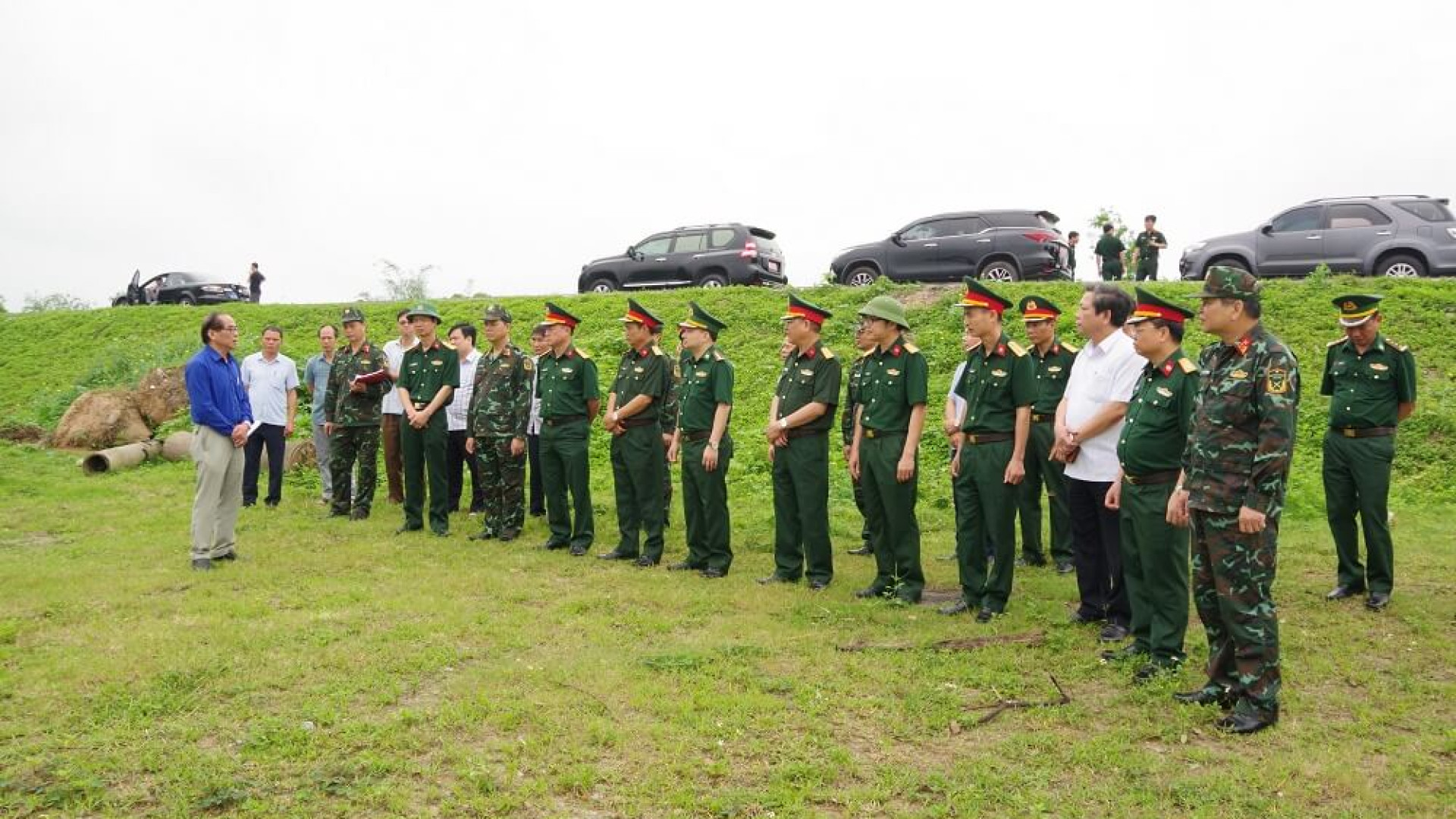 Cục cứu hộ cứu nạn khảo sát địa điểm diễn tập phòng thủ dân sự tỉnh Thái Bình năm 2024