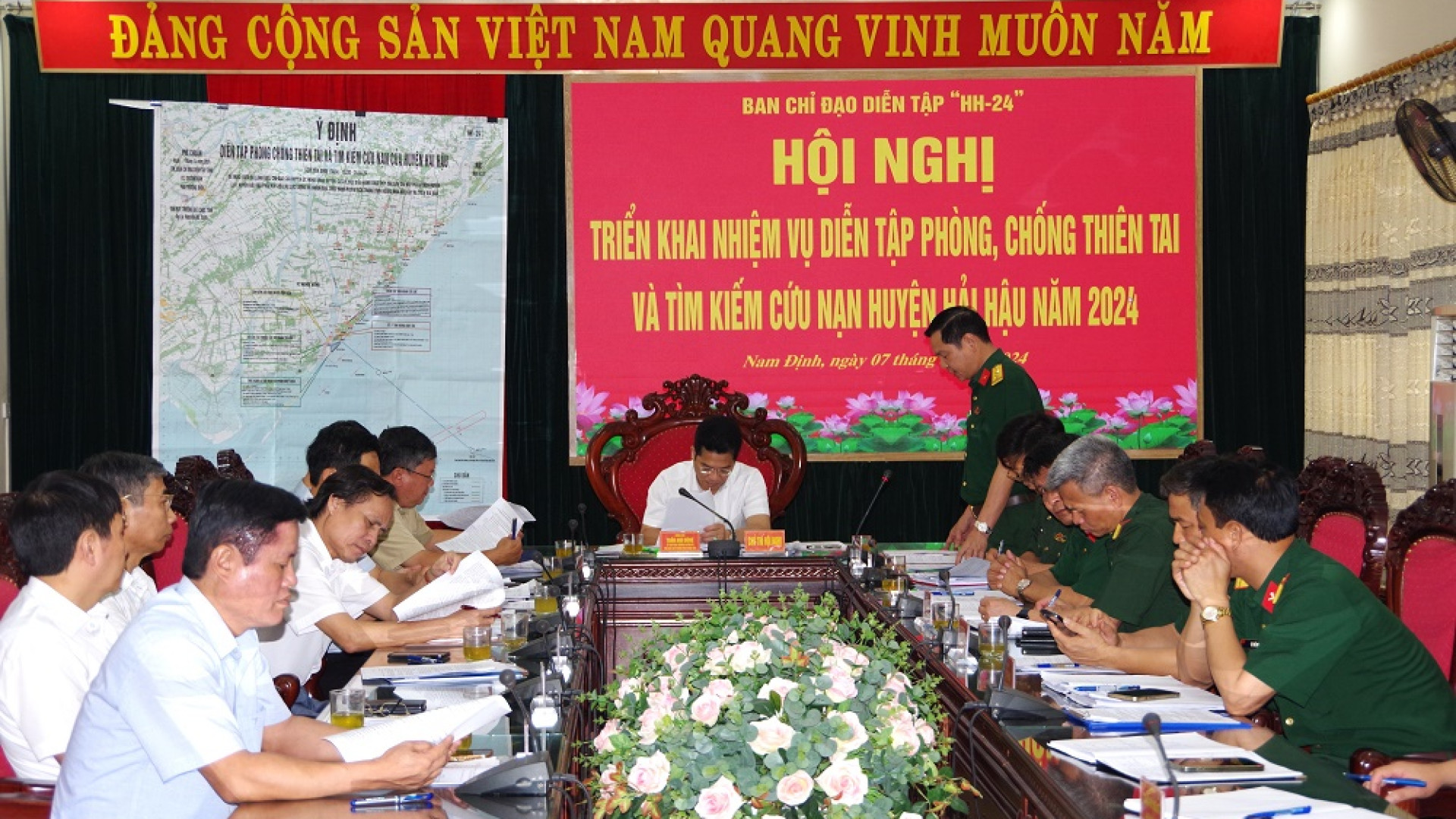 Tỉnh Nam Định triển khai nhiệm vụ diễn tập phòng, chống lụt bão huyện Hải Hậu