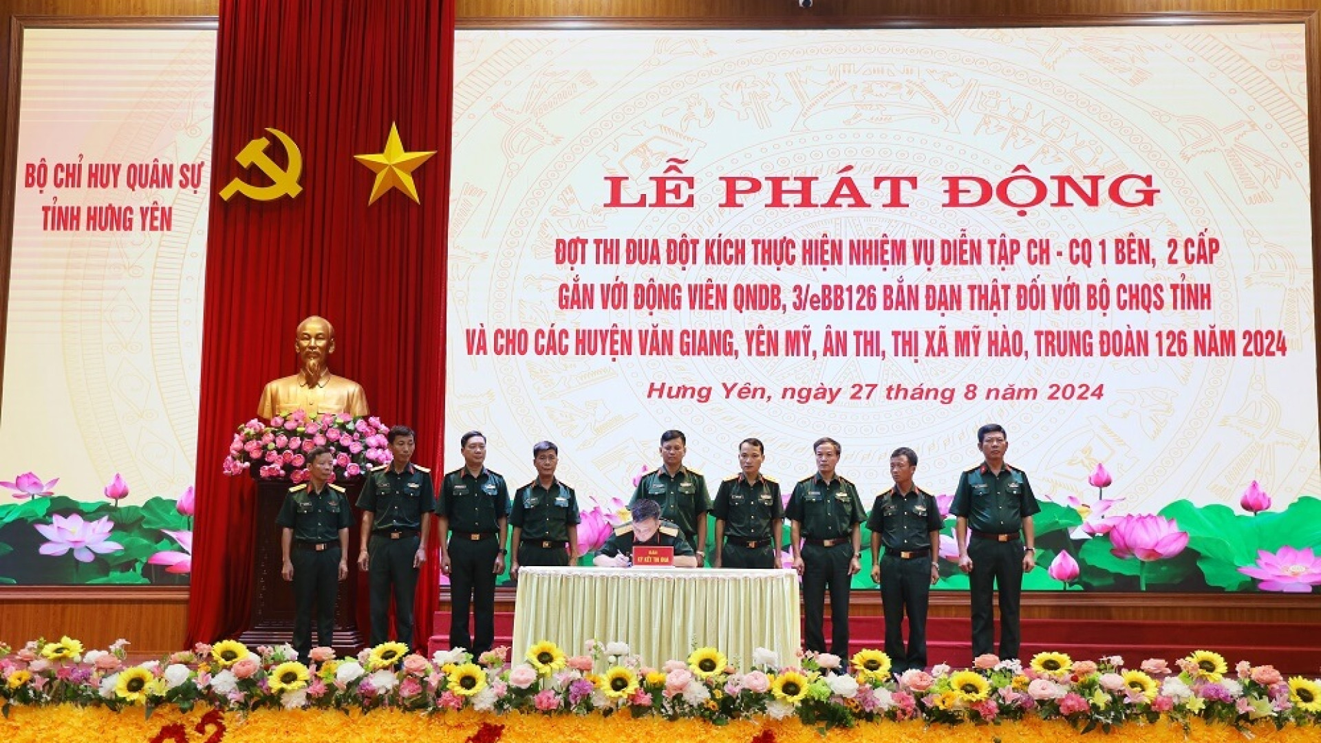 Bộ CHQS tỉnh Hưng Yên: Phát động đợt thi đua đột kích thực hiện nhiệm vụ diễn tập