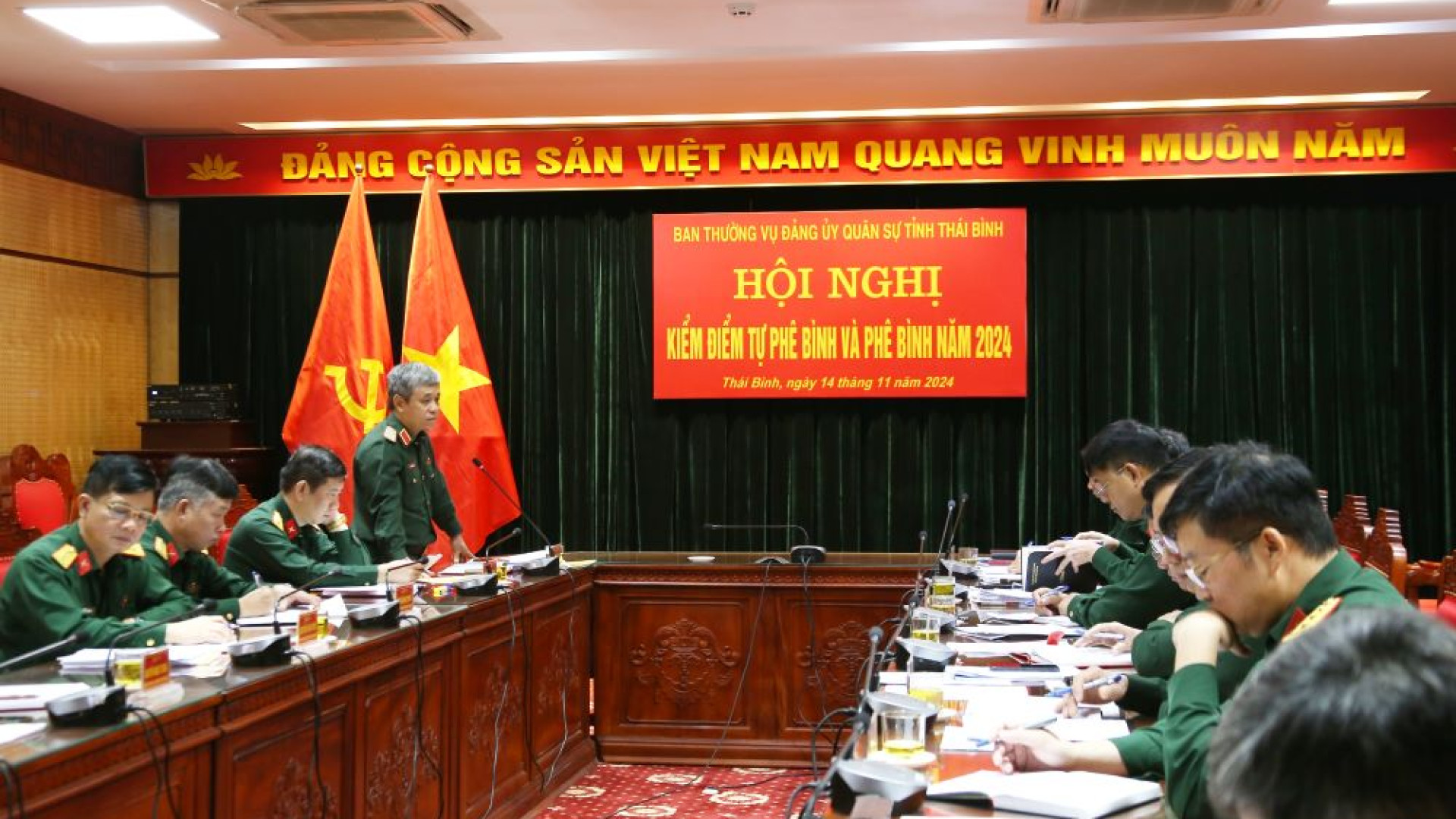 Ban Thường vụ Đảng ủy Quân sự tỉnh Thái Bình: Kiểm điểm tự phê bình và phê bình năm 2024