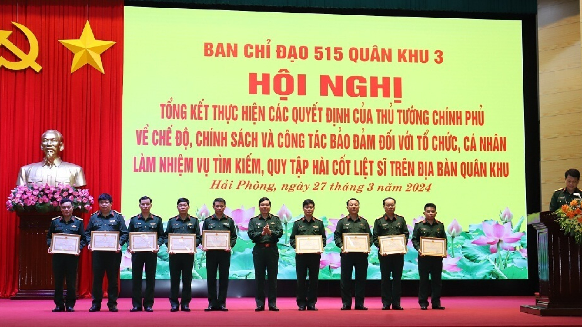 Ban Chỉ đạo 515 Quân khu tổng kết 10 năm thực hiện các Quyết định của Thủ tướng Chính phủ về chế độ, chính sách đối với tổ chức, cá nhân làm nhiệm vụ tìm kiếm, quy tập hài cốt liệt sĩ